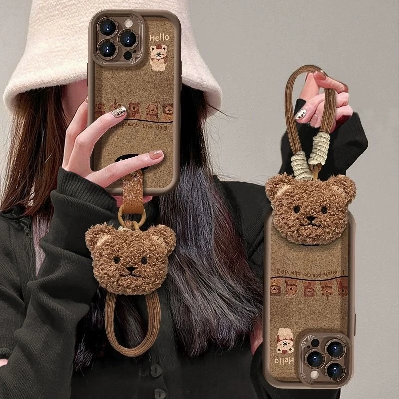 一排小熊适用iPhone15promax手机壳14pro创意13/12promax女款14