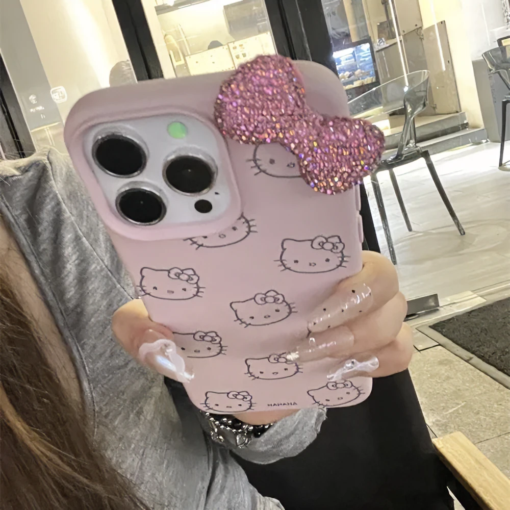 满钻蝴蝶KT适用iPhone15promax苹果16手机壳14pro/15硅胶13高级感