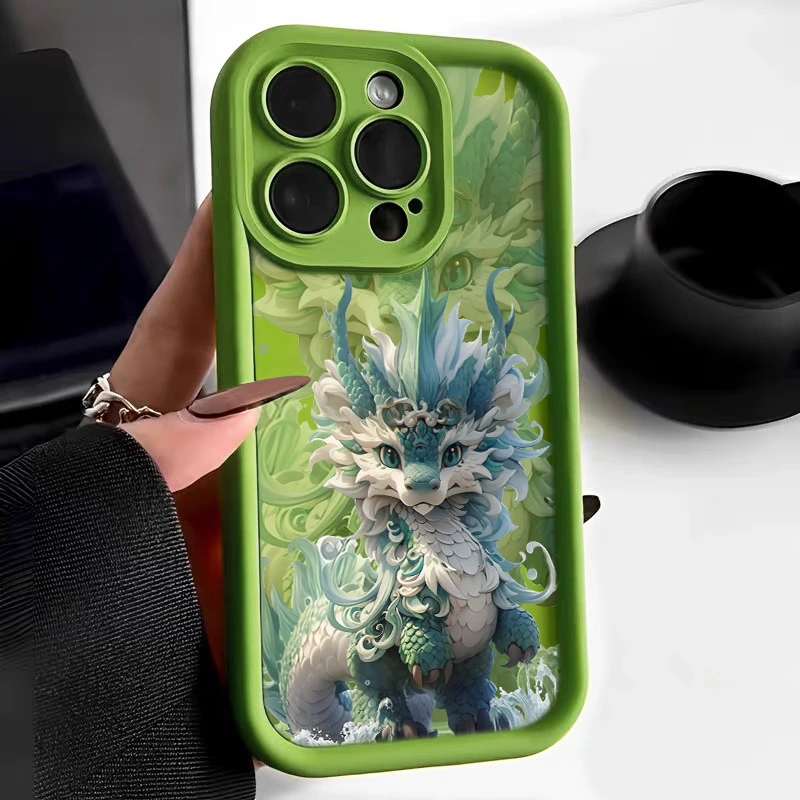 动漫麒麟适用iphone15/13苹果14手机壳新款女生防摔全包12保护套X