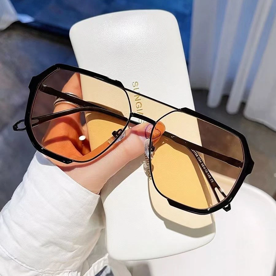 全国新疆包邮茶色大框眼镜男近视太阳镜感光变色镜痞帅防蓝光抗疲