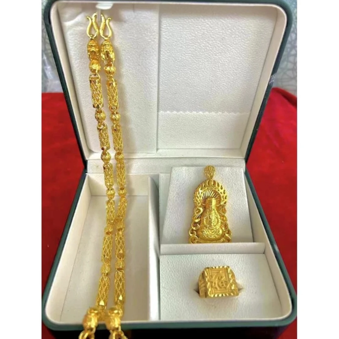 合金项链 合金项链 {抖音好物} 合金男士帝王竹节祥云项链套装