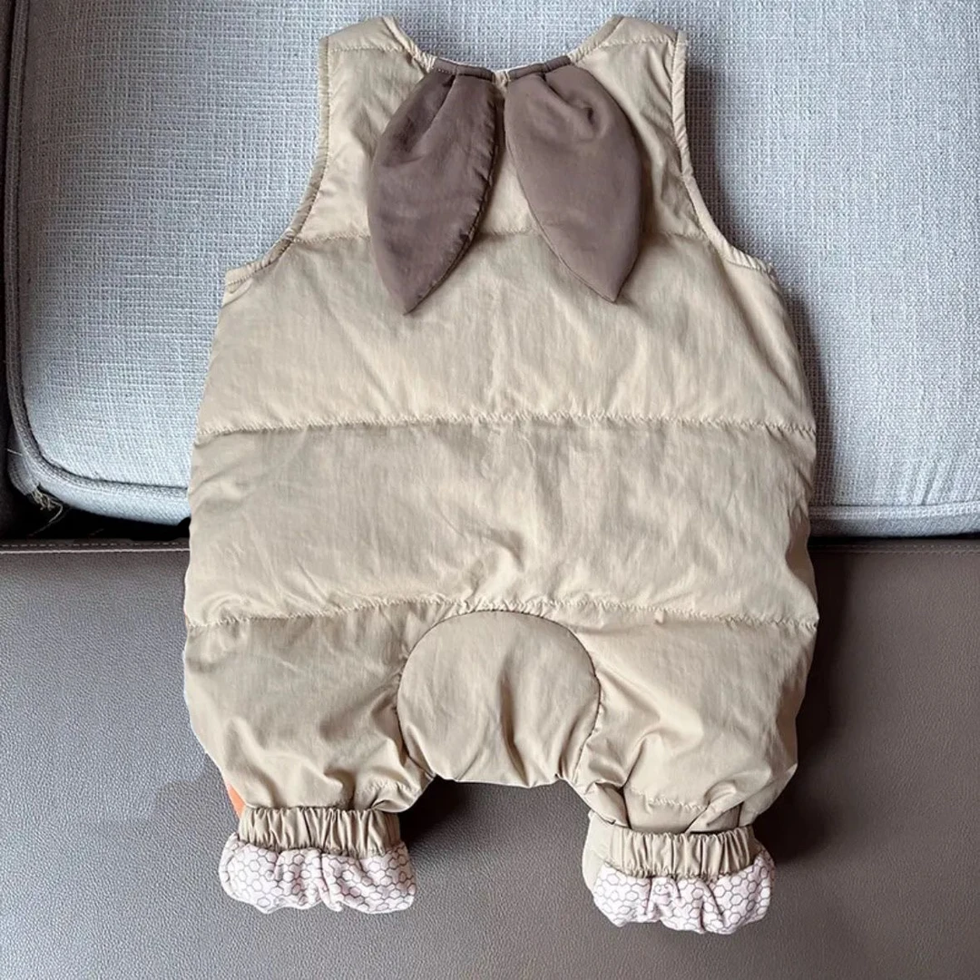 婴幼儿冬季加厚保暖背带裤儿童冬款加绒外穿可爱连体衣宝宝哈衣潮