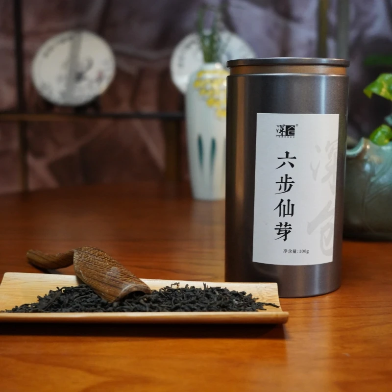 諶公茶安化黑茶六步仙芽天尖茶高货品鉴100g送羊脂玉茶具一套