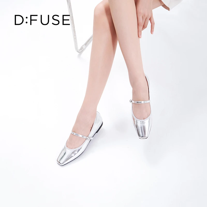 DFuse迪芙斯秋季新款高定软底百搭时尚羊皮玛丽珍单鞋DF33111217