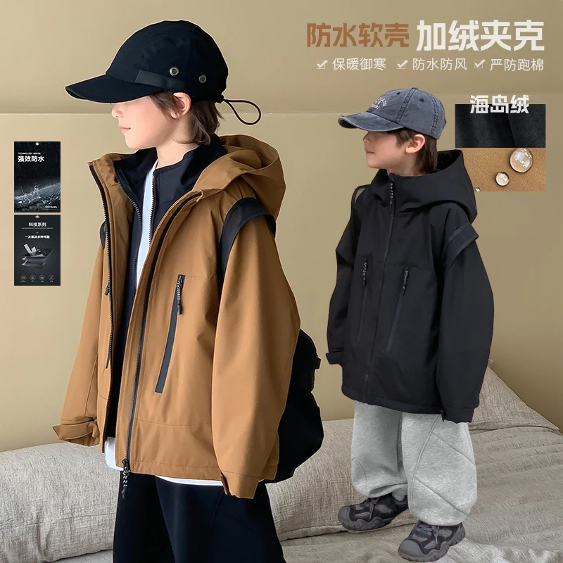 现货【正当红】源源家童装男童风衣儿童冬季外套加绒上衣洋气冬2