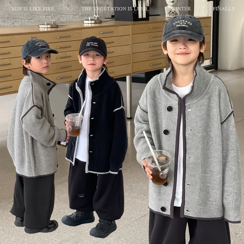 现货【气质崽】源源家童装新款儿童毛衣男童针织衫开衫上衣男孩冬2