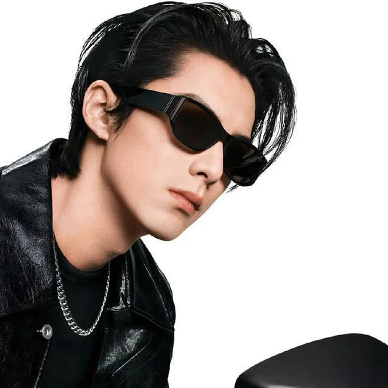 王鹤棣同款墨镜24新款欧美时尚曲面猫眼太阳镜时尚街拍墨镜男眼镜