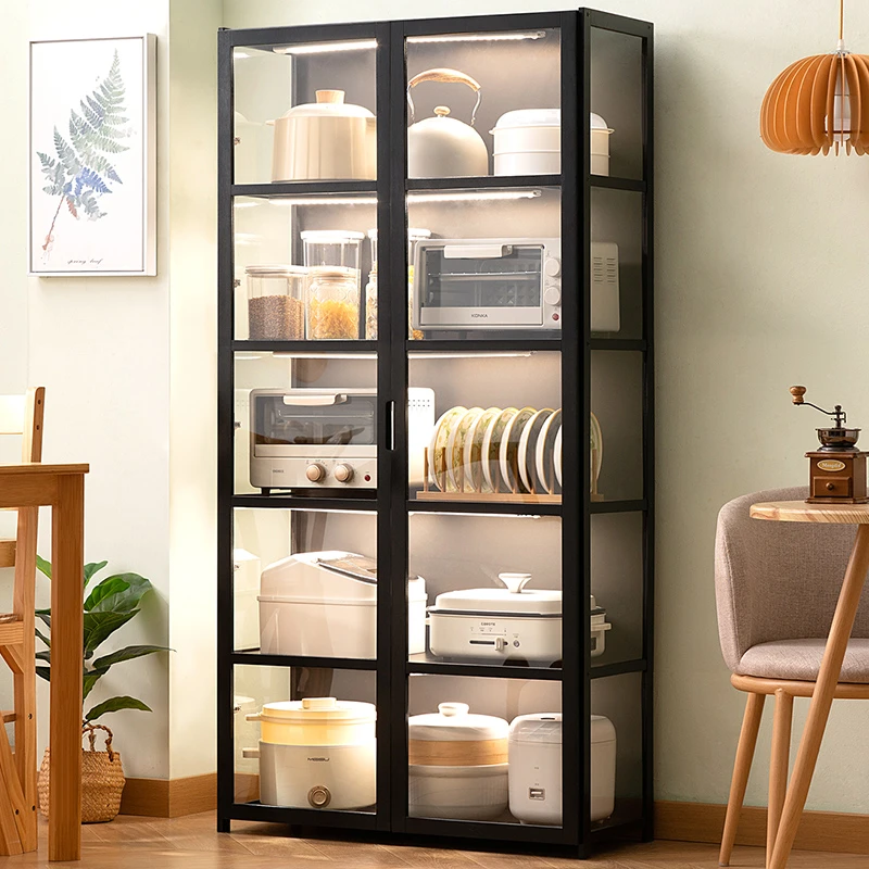 厨房置物架子落地多功能多层收纳架微波炉储物家用碗碟餐边柜橱柜