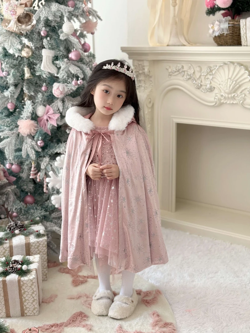【加绒】现货 艾莎斗篷儿童披风加厚秋冬宝宝披风防风长款爱莎斗篷