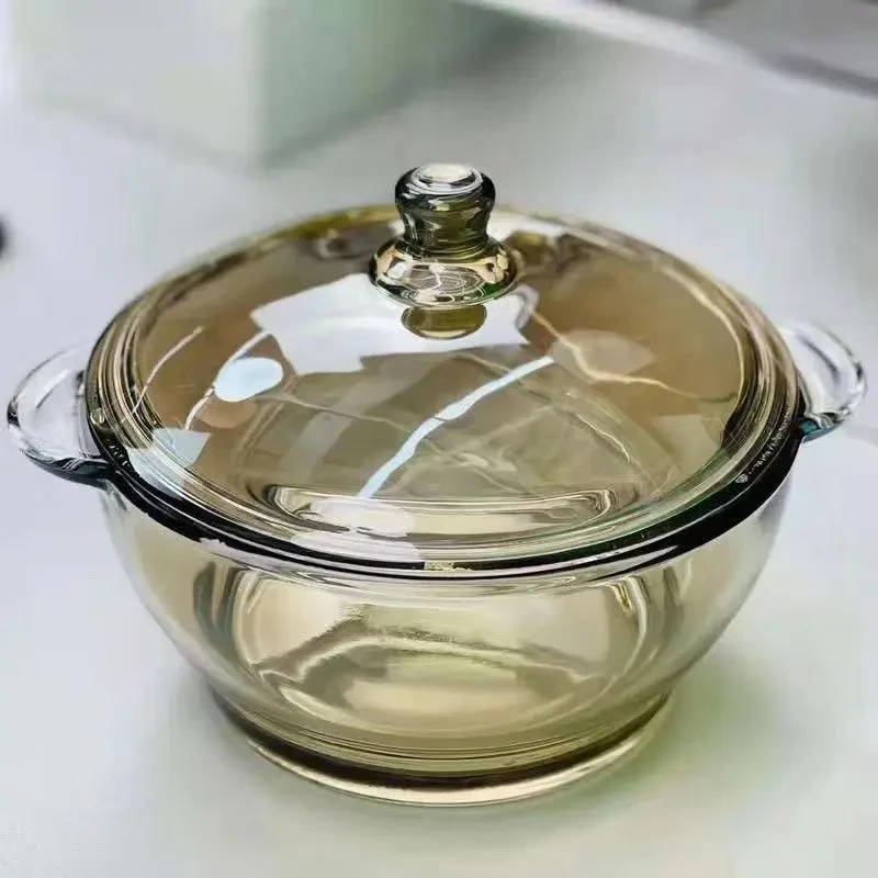 北欧ins风茶色玻璃碗家用加厚大号泡面碗沙拉碗水晶汤碗吃饭碗