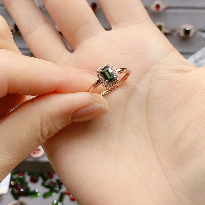 【闪购商品】碧玺戒指银S925镶嵌