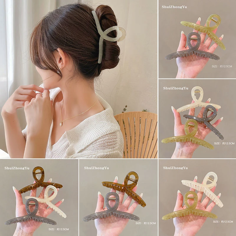 发夹女后脑勺盘发大抓夹高级感鲨鱼夹发卡发量多发抓头发夹子头饰
