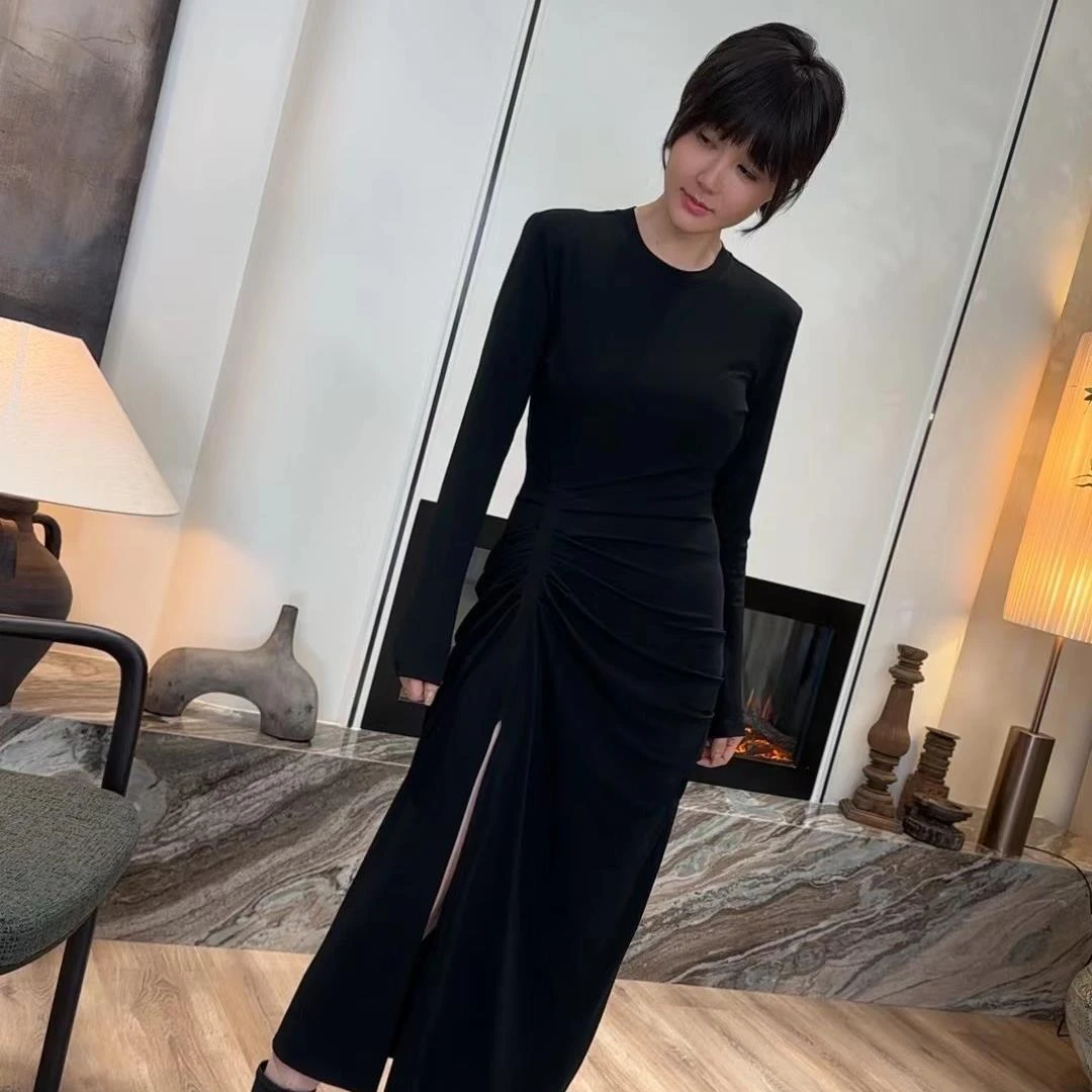 KOKOWANG早秋小礼裙思博莱纤维修身显瘦长袖连衣裙292444I08Q43