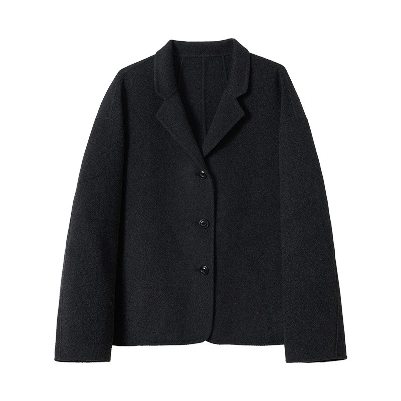 [68岁小姐姐]100%绵羊毛 复古翻领手工双面毛呢大衣外套MG 9693-2