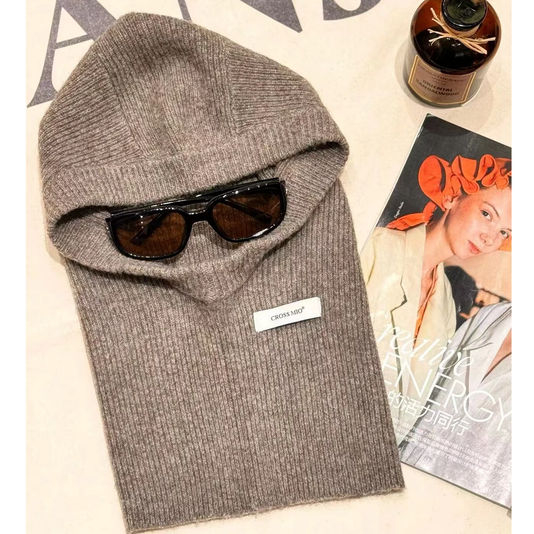 [68岁小姐姐]韩系ins针织羊毛巴拉克拉法帽护耳围脖一体WJ3 1011