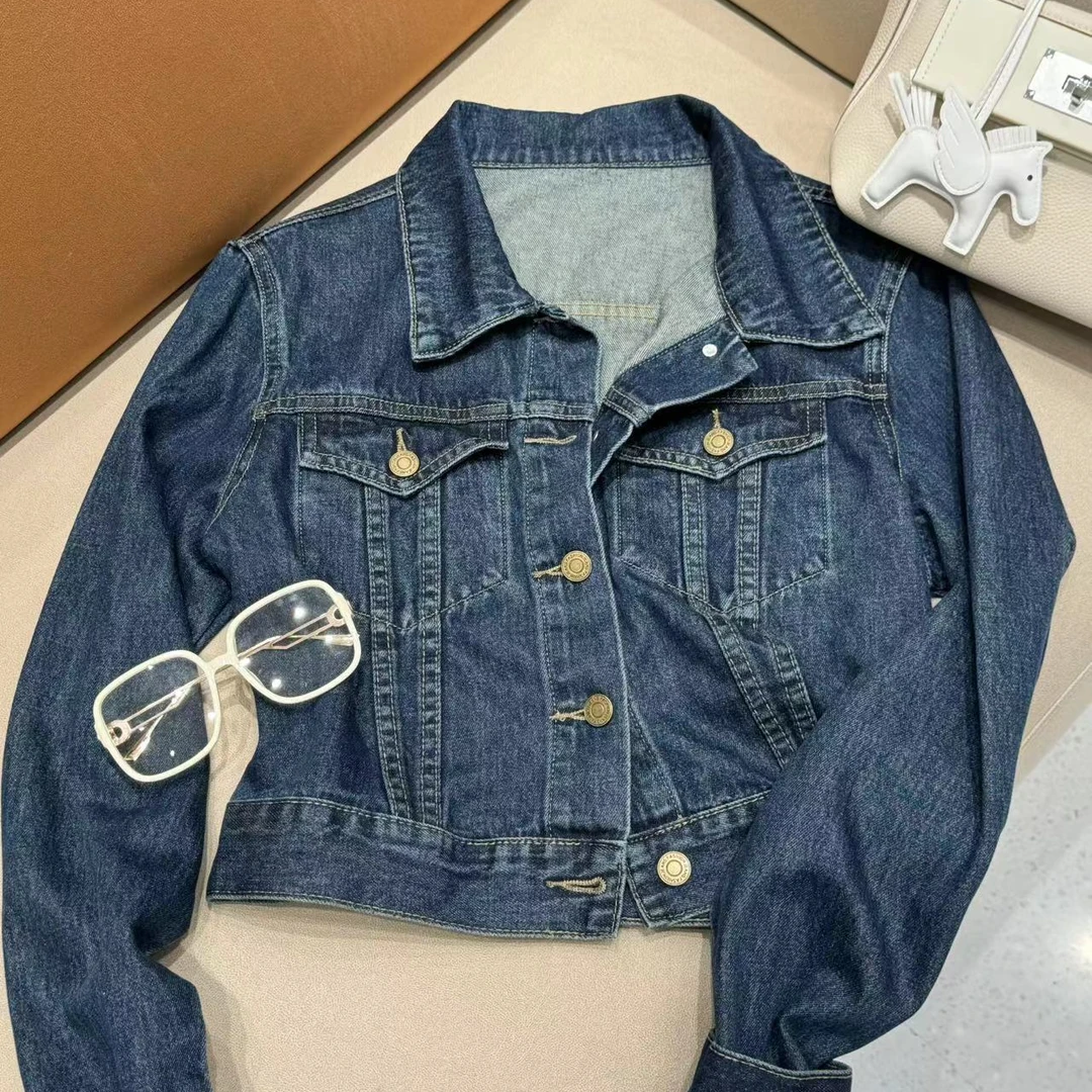 [68岁小姐姐]24新款修身水洗复古短款休闲牛仔上衣D24COT 4080