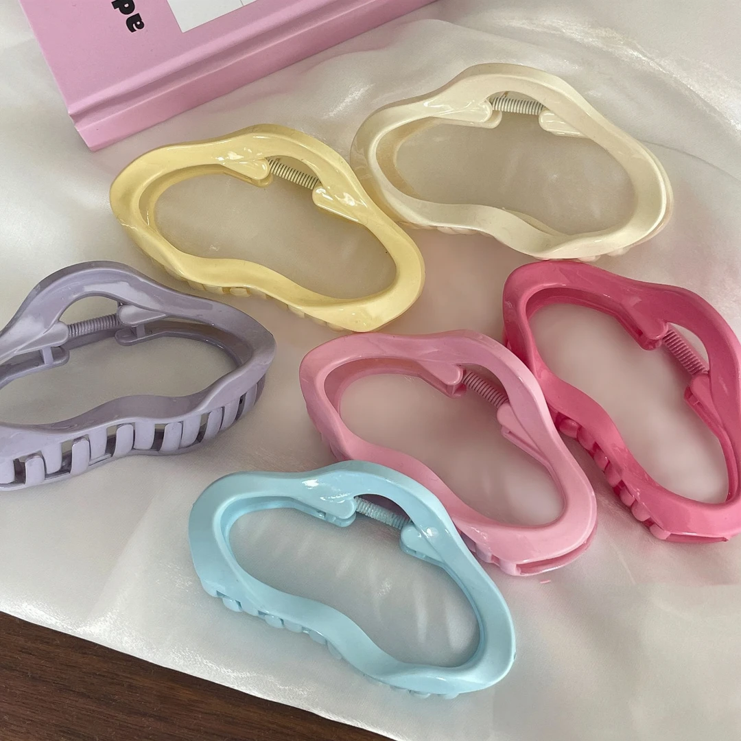 非金属亚克力发饰 7011夏日新款多巴胺糖果色云朵夹果冻色发夹