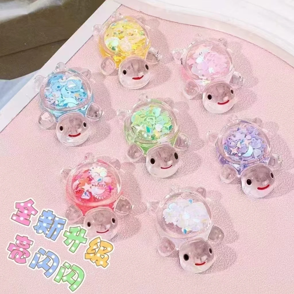 【直播拆】潮玩树脂夜光升级版亮片乌龟对对碰手工制作DIY摆件