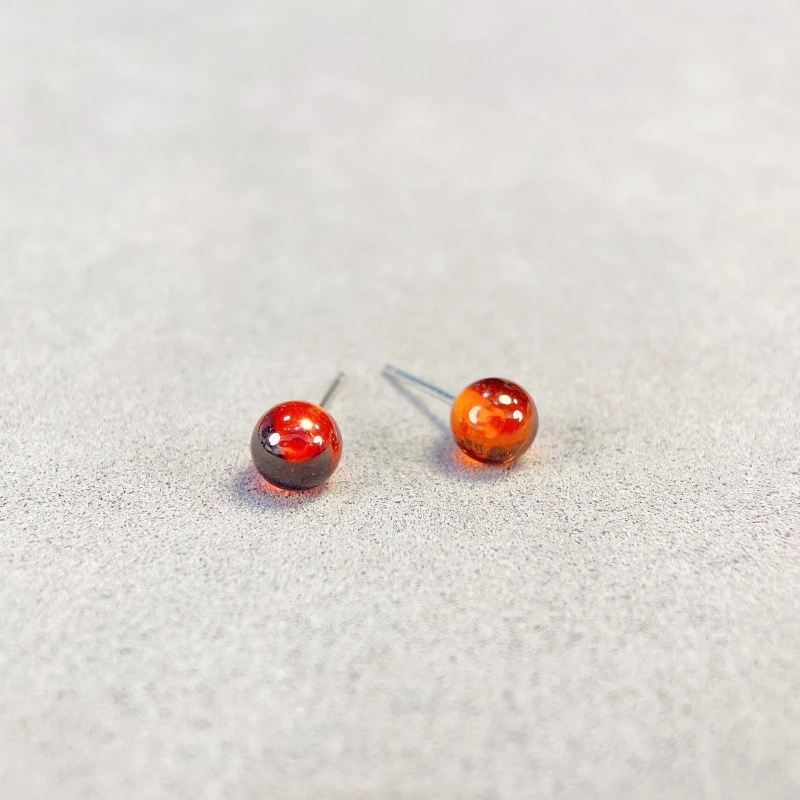 1721红色石榴石耳环养耳洞必备精致百搭