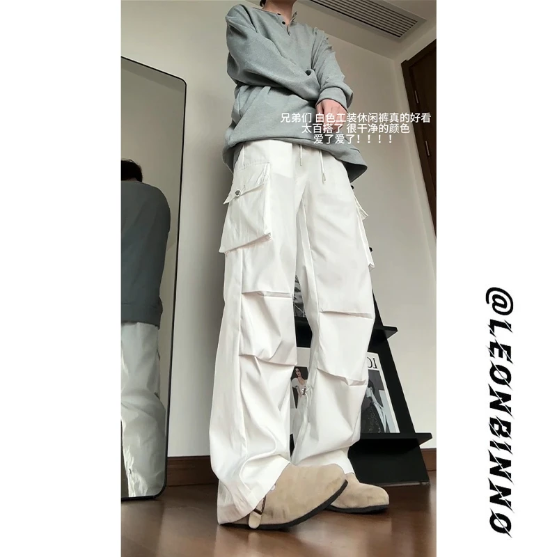 工装冲锋裤男女春秋季潮牌美式机能防水多口袋直筒休闲情侣长裤