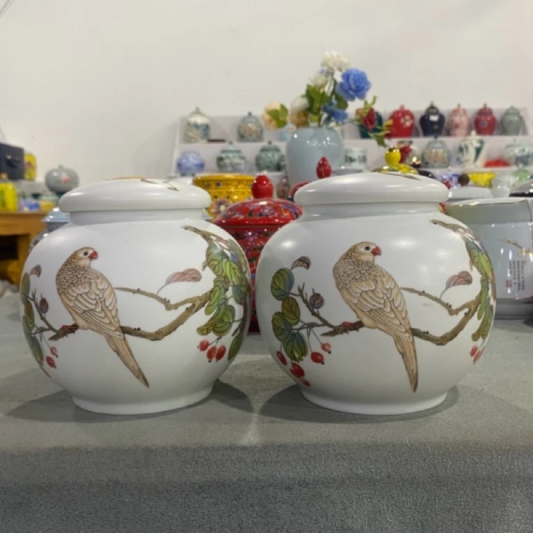 大富大贵陶瓷茶叶罐2个
