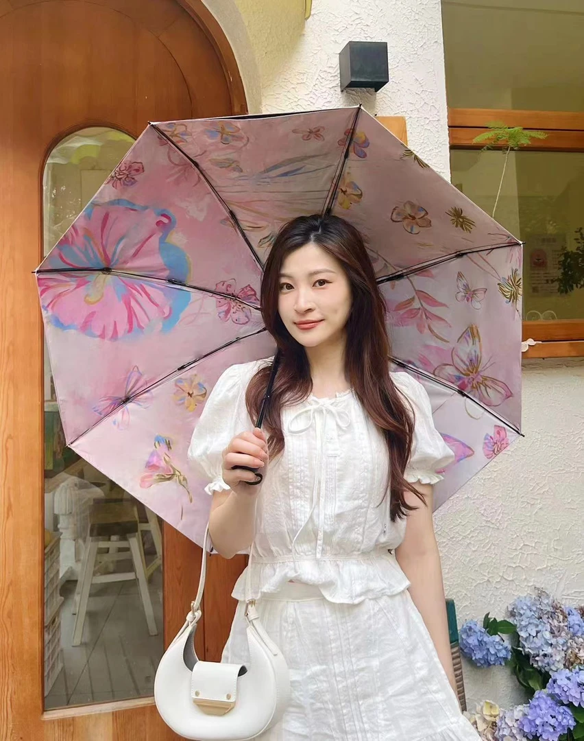 【五折伞】新花色双面双花双层防晒伞晴雨两用雨伞太阳伞遮阳伞