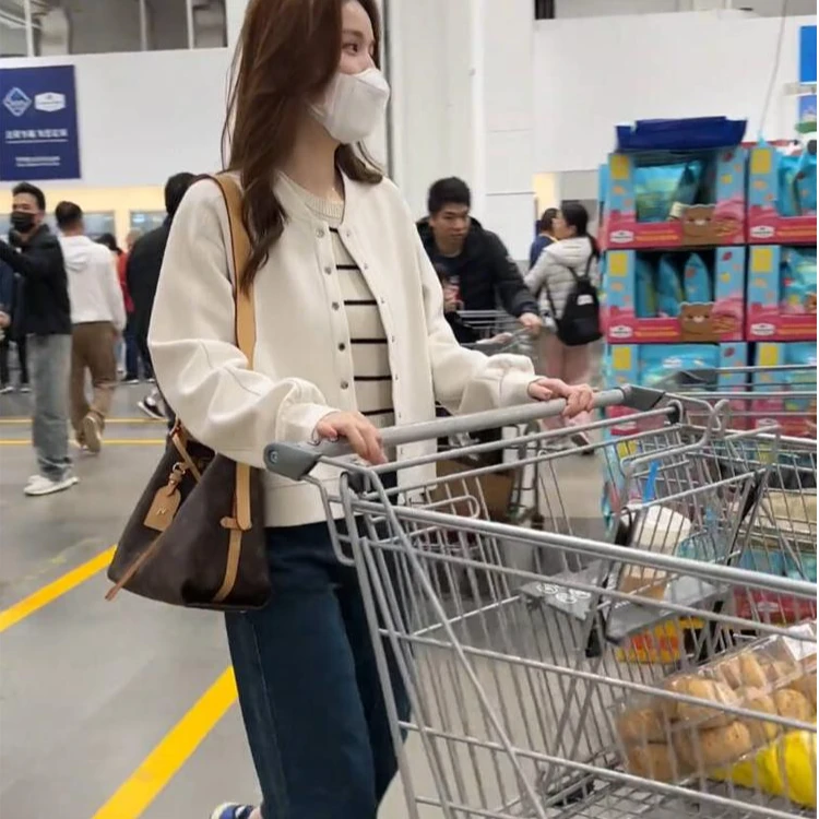 2024春秋新款圆领棒球服外套女小个子短款高级感休闲时尚夹克上衣