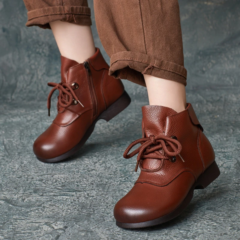 2024（C3）秋冬平底复古短靴D2422-5