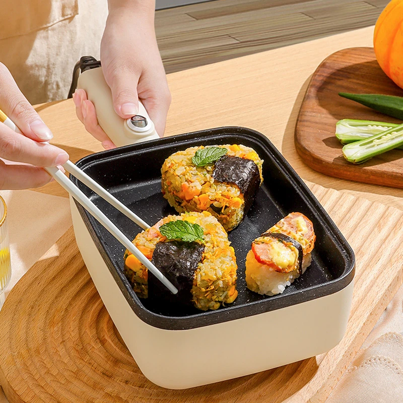 祝氏心宜插电家用平底早餐锅不粘牛排烙饼小煎锅煎蛋三合一锅