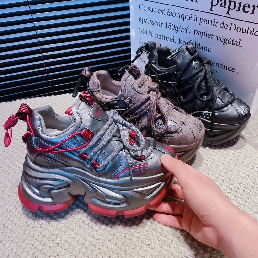 增高10CM2024秋季新款女鞋时尚百搭厚底小个子休闲老爹鞋3636