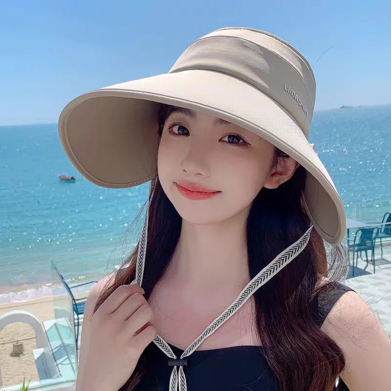 【刘营专属】一帽五戴帽子女百搭夏季防紫外线扎马尾空顶帽大帽时尚