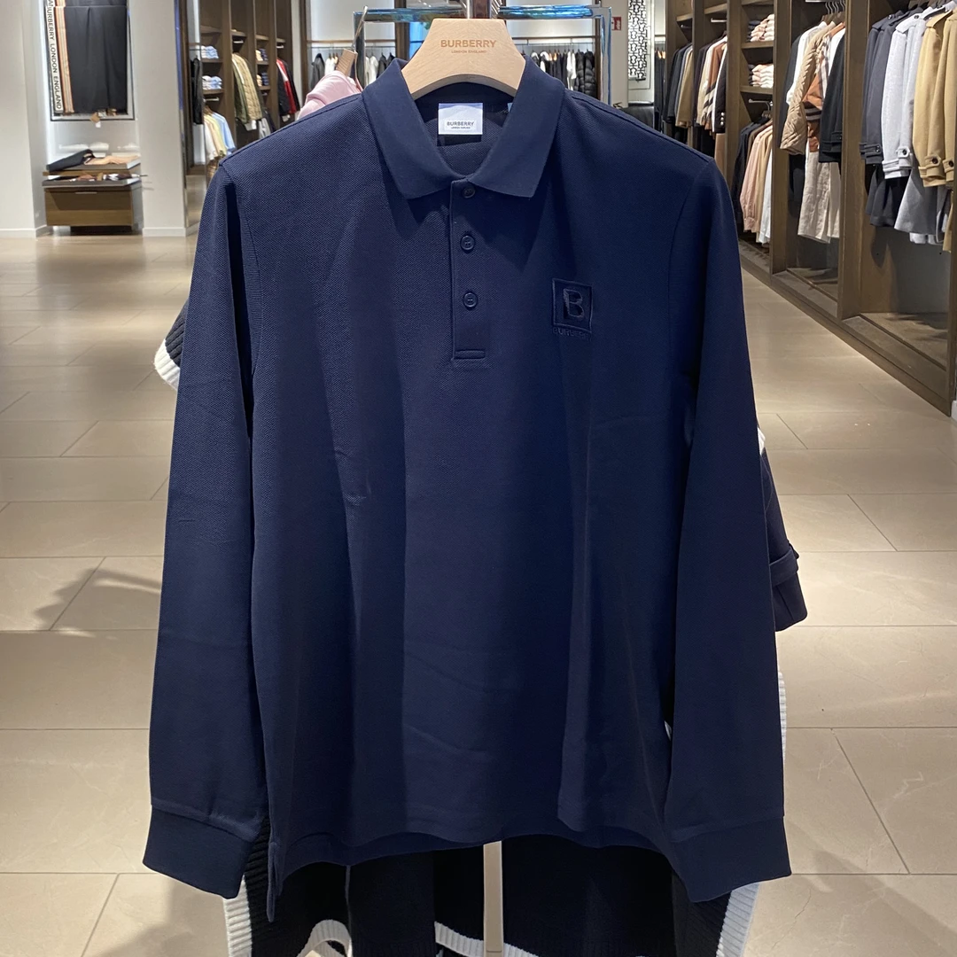 BURBERRY/博柏利男士休闲长袖Polo 刺绣B标 三色可选