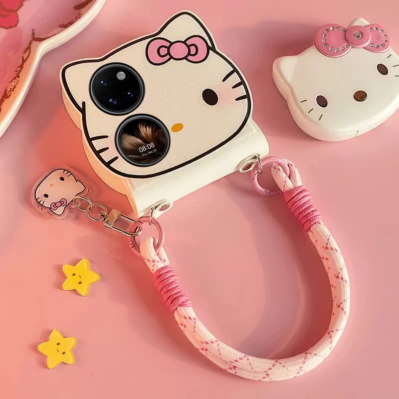 适用华为Pocket 2手机壳折叠屏KT猫可爱P50 Pocket手提少女防摔壳