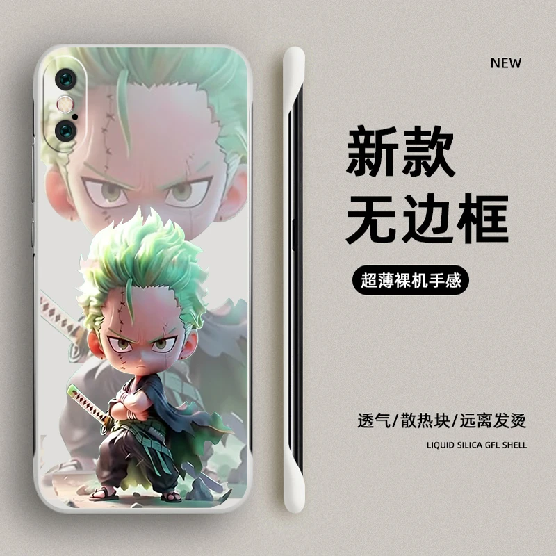 苹果iPhoneX手机壳Xr无边框Xs防摔Max卡通保护套可爱战损索隆