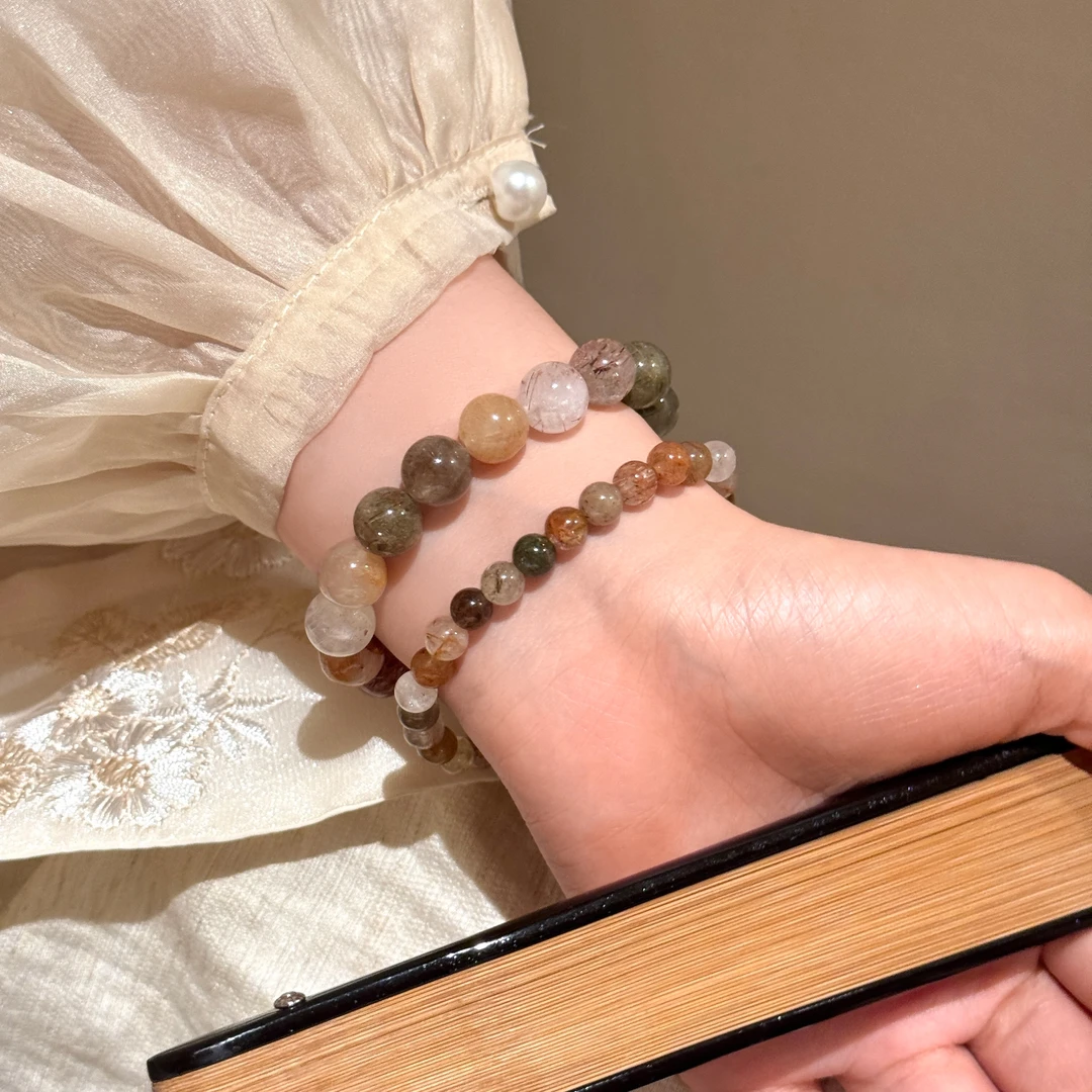 非金属玻璃手链 落霞樱 新中式樱花手链女小众设计手串高级手饰