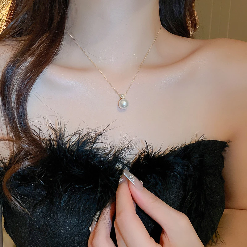 法式珠珠轻奢项链时尚锁骨链精致ins温柔风
