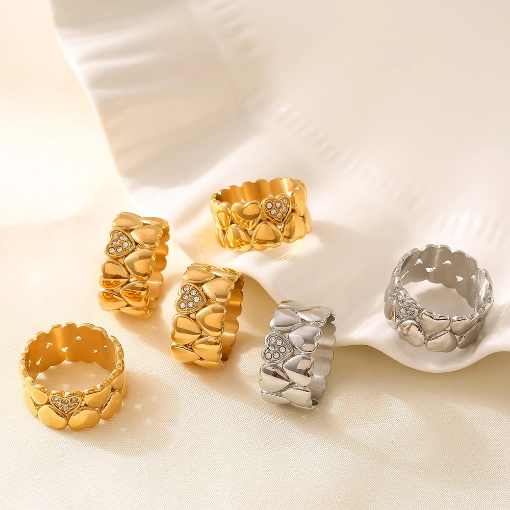 钛钢戒指 中古爱心戒指