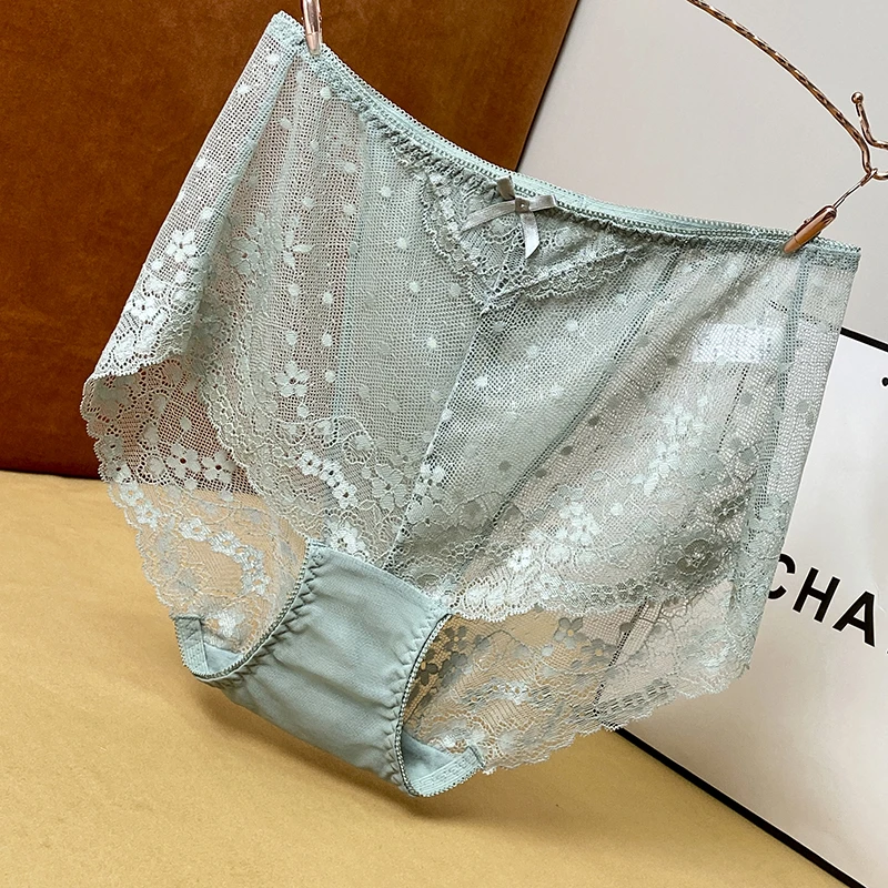 出口品质蕾丝内裤女高腰性感时尚透气舒适镂空女士底裤大码三角裤