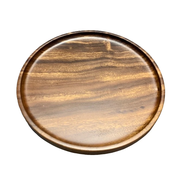 胡桃木实木圆盘原木制作糕点盘干泡盘家用餐盘