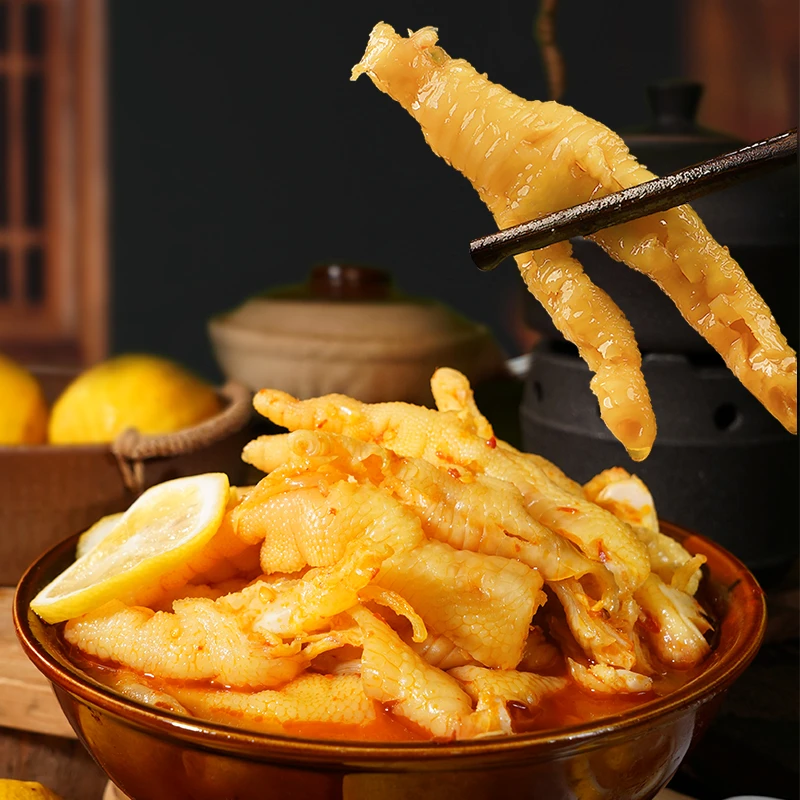柠檬酸辣去骨鸡爪1000g/罐红油凤爪蒜香柠檬鸡爪鸡爪小吃开袋即食