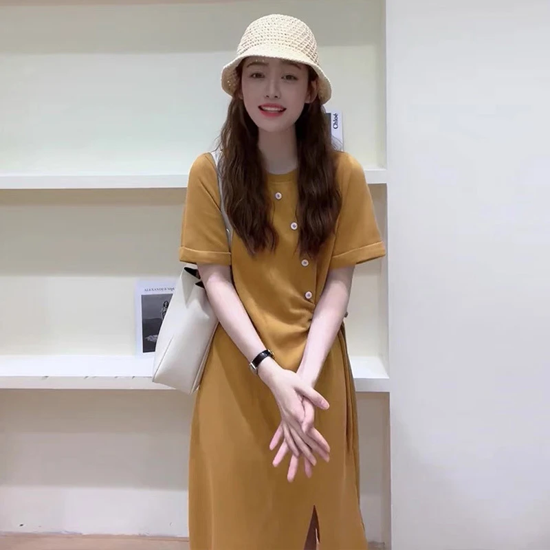 NZQ0879606森系温柔风茶歇桔梗初恋长裙子轻熟甜美收腰艺术高级