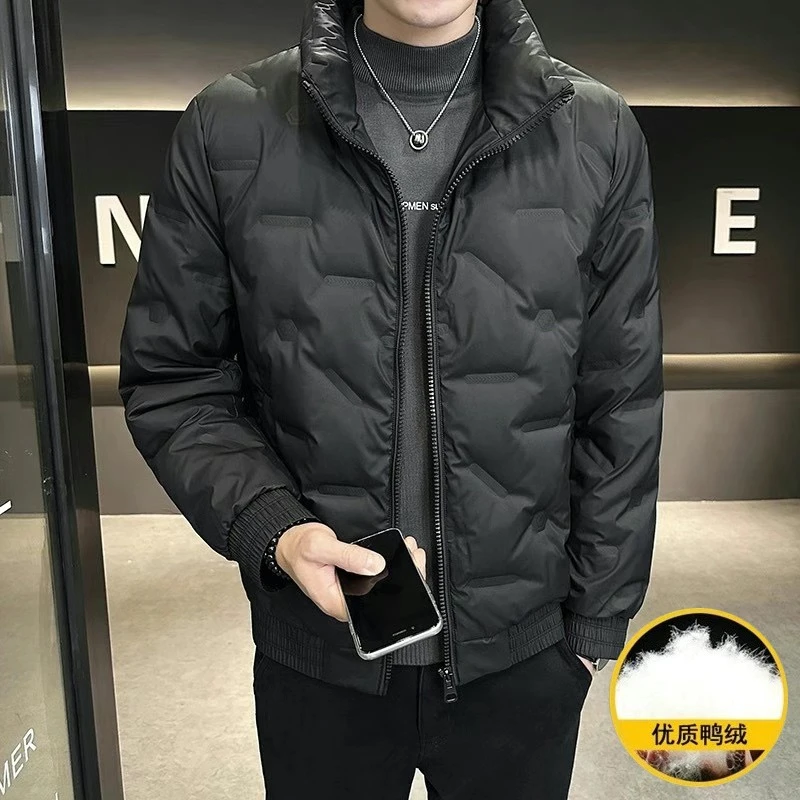 羽绒服男士2024年新款冬季男士加厚立领外套时尚百搭修身潮流保暖