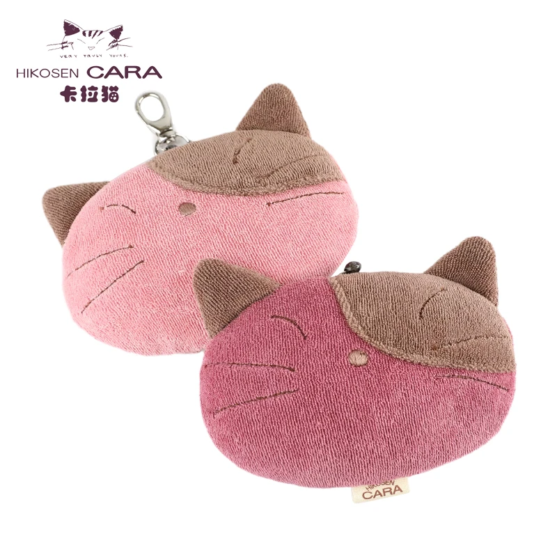 HIKOSEN CARA卡拉猫硬币卡包猫咪可爱粉色女棉耳机包零钱包小包