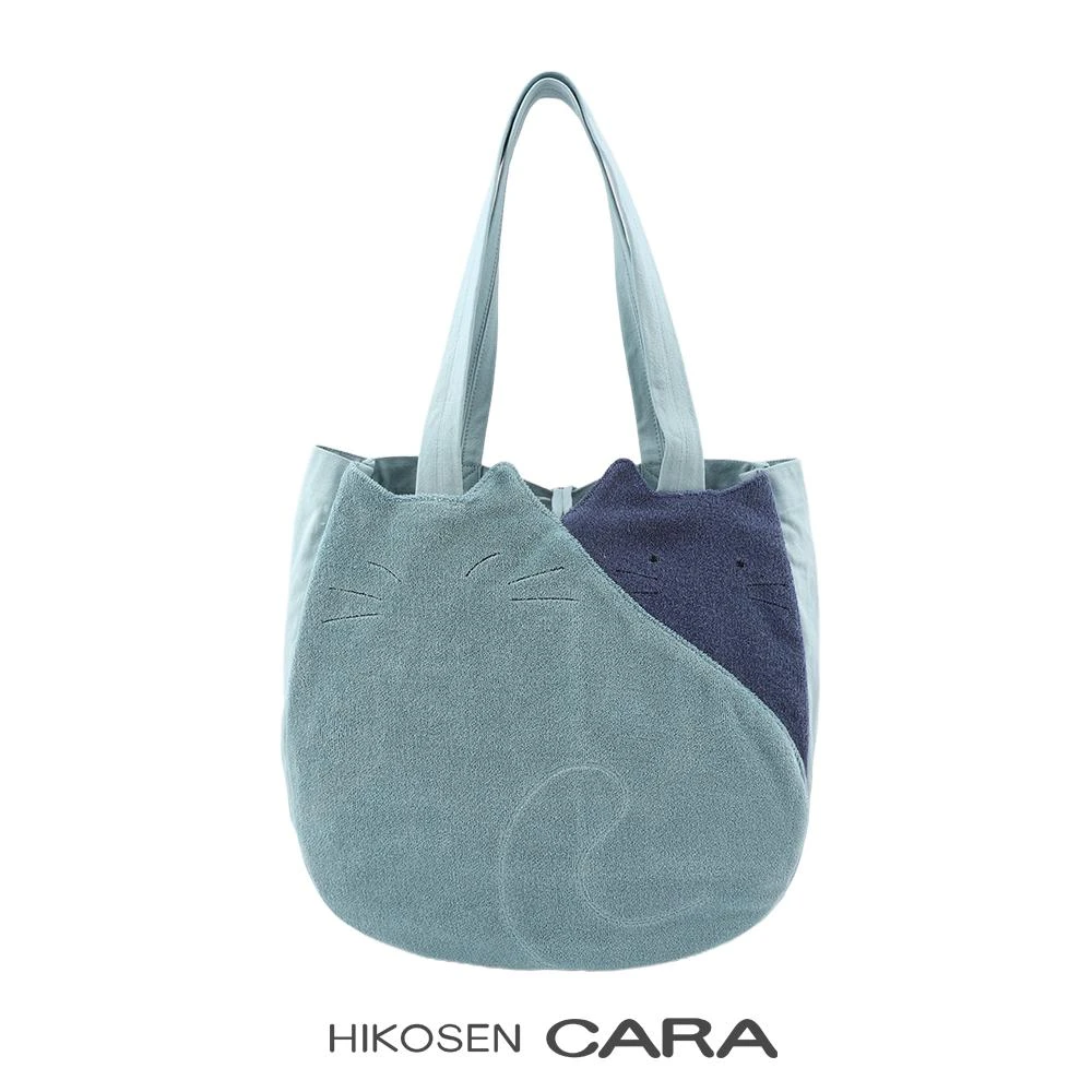 HIKOSEN CARA卡拉猫帆布手拎包日系撞色原创设计猫咪女休闲ins包