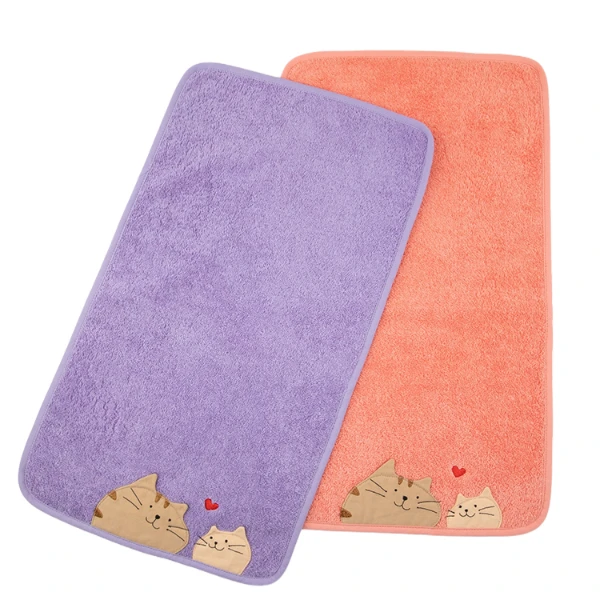 HIKOSEN CARA卡拉猫洗脸巾日本潮牌猫咪糖果色女长手帕小毛巾