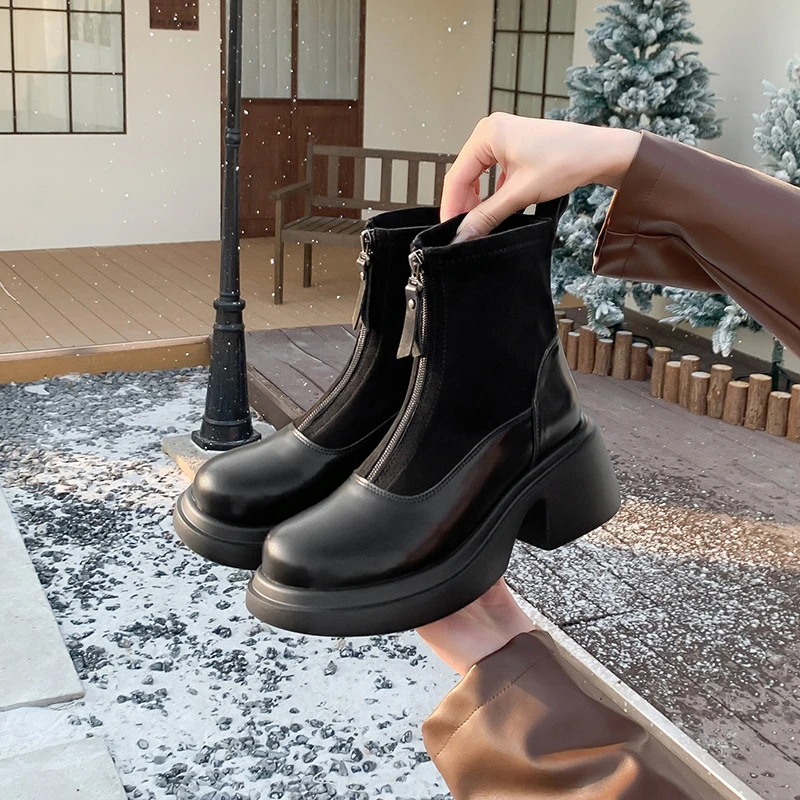 小码鞋31-34小个子马丁靴女秋冬加绒2023年新款时尚百搭短靴子
