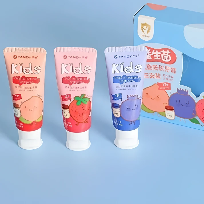 儿童益生菌牙膏温和护理便携清新果味牙膏果香（3支装）
