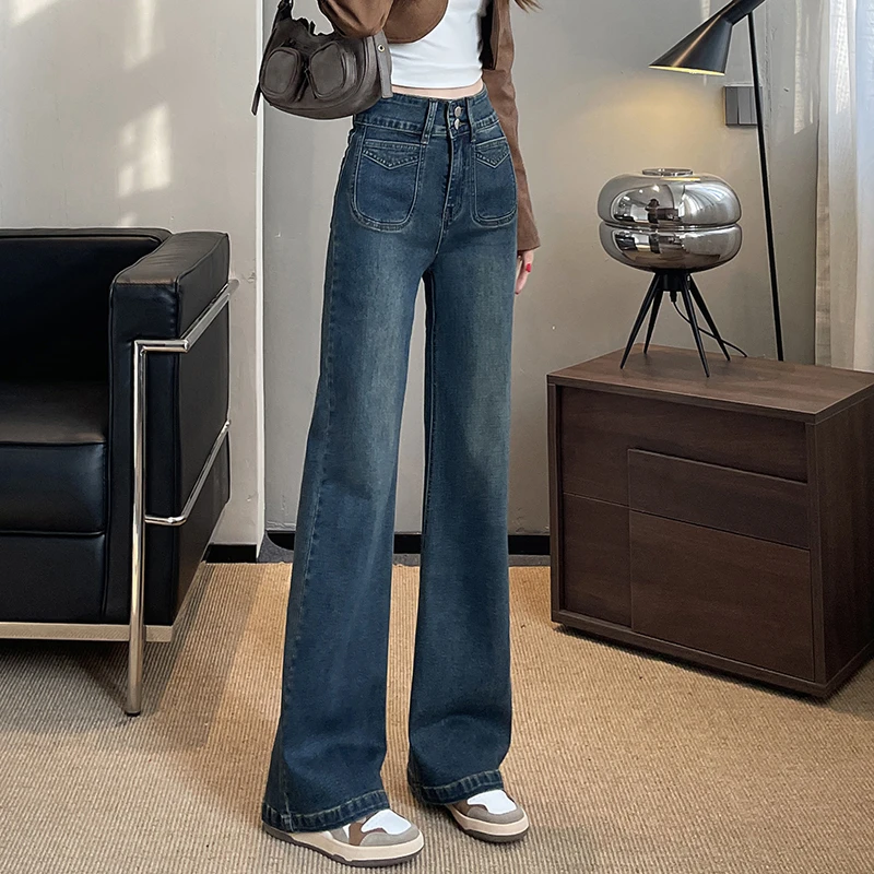 3333高腰百搭休闲女士牛仔窄版微喇裤裤秋季新款弹力窄版喇叭裤