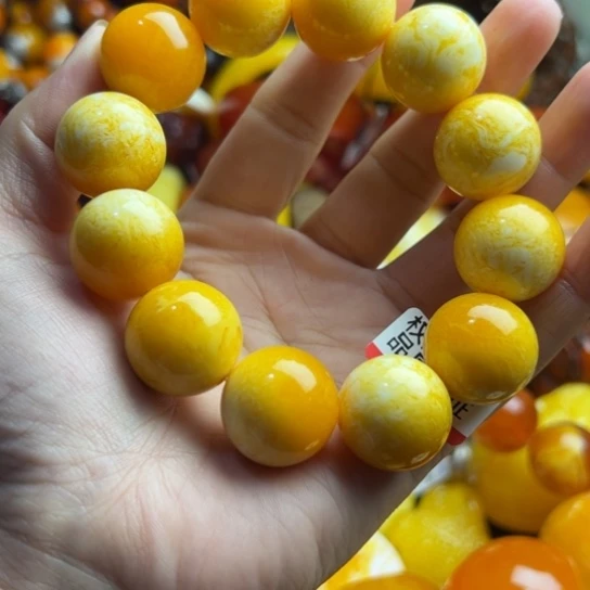 琥珀手串未镶嵌蜜蜡