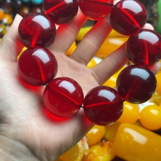 琥珀手串未镶嵌蜜蜡